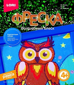 Фреска из песка с глиттером – Филин (Лори, Кб-008)